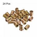 Uxcell M6x17mm Threaded Inserts For Wood Hex Socket Drive Furniture Screw-in Nut 24pcs