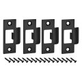 T Door Strike Plate 4pcs 70mm X 40mm 201 Stainless Steel Latch Deadbolt For Frame Jamb Black 