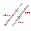 Uxcell 20 Pcs 5mm X 50mm Aluminum Steel Open End Blind Rivets