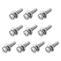 M2 5 X 10mm 304 Stainless Steel Phillips Pan Head Machine Screws Bolts Combine With Spring Washer And Plain Washers 10pcs 