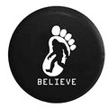 Bigfoot Sasquatch Yeti Believe Spare Tire Cover Vinyl Black 32-33 In 