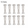 Uxcell Screw Post Fit For 5 16 8mm Hole Dia Male M6x20mm Binding Bolts Leather Fastener Carbon Steel 10 Sets
