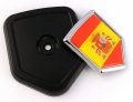 Spain Spanish Flag Car Truck Black Shield Grill Badge Grille Chrome Emblem 2 6 X 3 1