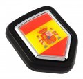 Spain Spanish Flag Car Truck Black Shield Grill Badge Grille Chrome Emblem 2 6 X 3 1