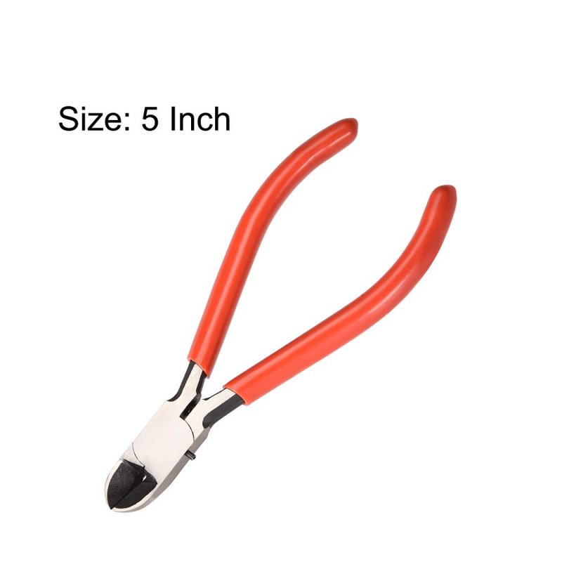 Diagonal Cutting Pliers 5 Inch Wire Cutter Side With Red Anti-slip Grip