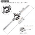 Uxcell Die Stock Handle Wrench Set 4-40 Unc Round And 20mm Holder Fits 1 8 -5 32 Unc Unf Metric M3-m4 Od Dies For Bolt Thread