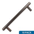 10 Pack Rok Hardware 5-1 32 128mm Center Oil-rubbed Bronze Contemporary Euro Style Solid Metal Kitchen Cabinet Drawer Door
