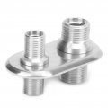 A C Bulkhead Car 2 Port Air Conditioner Universal Ac Line Port Connector Modification Fit For Hot Rod Silver