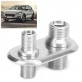 A C Bulkhead Car 2 Port Air Conditioner Universal Ac Line Port Connector Modification Fit For Hot Rod Silver