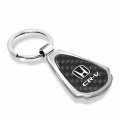 Ipick Image Compatible With Honda Cr-v Real Black Carbon Fiber Chrome Metal Teardrop Key Chain
