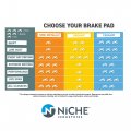 Niche Brake Pad Set For Honda Vtx1800s Goldwing Gl1800 St1100 Victory Vision Front Rear Organic 4 Pack