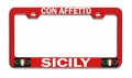 Con Affetto Sicily Italian Italy Rd Auto Metal License Plate Frame Tag Holder A11 
