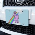 Graphics More Pink Unicorn Floating On Cloud Rainbow Novelty Metal Vanity Tag License Plate 