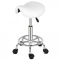 Saddle Stool Ha Feet Rotation Bar White Adjustable With Wheels Heavy Duty Ergonomic Chair For Lab Clinic Dentist Salon Massage 