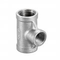 Stainless Steel 304 Cast Pipe Fitting 1 2 Bspt X 3 8 Female Tee Shaped Connector Coupler 