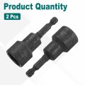 2pcs 1 4 Hex Shank 17mm Magnetic Socket 65mm Length Cr-v Steel Quick-release Power Nut Driver Set With Wrench Screw For Impact