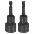 2pcs 1 4 Hex Shank 17mm Magnetic Socket 65mm Length Cr-v Steel Quick-release Power Nut Driver Set With Wrench Screw For Impact 