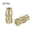Knurled Insert Nuts 60pcs M3 X 10mm Length 5mm Od 3d Printing Brass Female Threadeds Heat Set Insert Embedment Nut