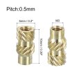 Knurled Insert Nuts 60pcs M3 X 10mm Length 5mm Od 3d Printing Brass Female Threadeds Heat Set Insert Embedment Nut