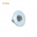 Uxcell M10 T-nuts 12pcs Carbon Steel Tee Nut Round Base Weld Nuts 12mm Height Through Hole Flange Insert Female Thread Plate