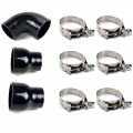 Silicone Reducer Coupler Kit 9 Pack 2 5 In To 3 And 90 Degree Elbow 4 With 6 T Bolt Clamps Black 