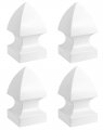 4 Pack 5 Vinyl Fence Post Cap In Gothic Style Enhance Your With Durable Pvc Vinyl Material Ideal For X Posts Beautiful White 