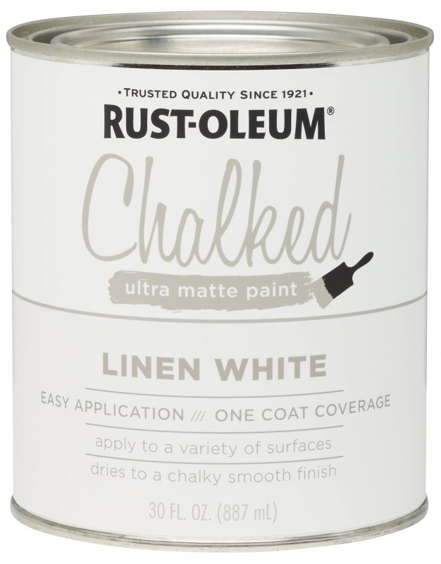 Rust-oleum 1 Qt Brands 2840 Linen White Chalked Ultra Matte Paint 30 Fl Oz Pack Of 1