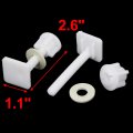 Uxcell 9mm Thread Square Shaped Toilet Seat Hinge Bolts Nuts White 2pcs