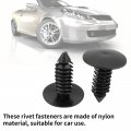 Yosoo Universal Car 7 5mm Hole Plastic Door Rivet Fastener Push Clip Black 100pcs