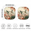Fuibeng Retro Floral Hummingbirds Windshield Sun Shade Foldable 2pcs Car Front Windowshade For Suv Truck Blocks Uv Rays Sun
