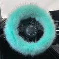 1pcs Women Men Winter Fashion Wool Fur Soft Furry Steering Wheel Covers Fluffy Fuzz Warm Non-slip Car Decoration Long Hair
