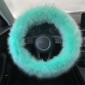 1pcs Women Men Winter Fashion Wool Fur Soft Furry Steering Wheel Covers Fluffy Fuzz Warm Non-slip Car Decoration Long Hair