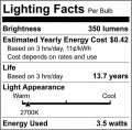 Satco S9868 3 5 Watt B11 Led Light Bulb Frosted Candelabra Base 2700k Warm White 120 V 6 Pack