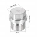 Uxcell M20 X 1 5 Male Outer Hex Head Plug 304 Stainless Steel Solid Thread Corrosion Resistant Bung Pipe Fitting 3pcs