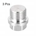 Uxcell M20 X 1 5 Male Outer Hex Head Plug 304 Stainless Steel Solid Thread Corrosion Resistant Bung Pipe Fitting 3pcs