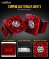 Partsam 12v Submersible Square Led Trailer Lights Red White Stop Turn Tail Reverse Backup License Side Marker Running Light