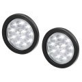 2 Pcs 4 Round 12 Led White Trailer Tail Light Surface Mount Grommet Wire Plug Connector For Park Stop Turn Truck Waterproof 