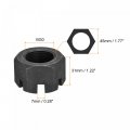Uxcell M30x2mm Hexagon Slotted Nut Grade 4 8 Carbon Steel Hex Castle Nuts Black 2pcs