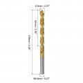 Uxcell High Speed Steel Straight Shank Twist Drill Bit Fully Ground Titanium Coated 6 9mm Diameter 34mm Total Length 12mm 4 Pcs