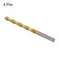 Uxcell High Speed Steel Straight Shank Twist Drill Bit Fully Ground Titanium Coated 6 9mm Diameter 34mm Total Length 12mm 4 Pcs