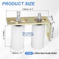 Slide Gate Guide Roller Set 4 In Nylon Rollers With L Rear Post Bracket Universal Sealed Ball Bearing Rolling For Sliding Doors