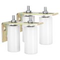 1 Set Slide Gate Guide Roller 4 Nylon Rollers Support Assembly With L-rear Post Bracket Universal Sealed Ball Bearing Rolling 