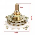 Uxcell 2p5t 2 Pole 5 Throw Single Deck Band Channel Rotary Switch Selector With Black Plastic Knob