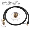X Autohaux Stainless Steel 100cm 39 Tire Valve Connect Pipe Air Chuck Inflator Compressor Pump Extension Rubber Hose For Car