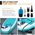 Blue Inflatable Pump Adaptor Compressor Paddle Board Adapter Multifunction Valve W 4 Air Nozzles For Boat Stand Up Inflatable