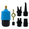 Blue Inflatable Pump Adaptor Compressor Paddle Board Adapter Multifunction Valve W 4 Air Nozzles For Boat Stand Up Inflatable 