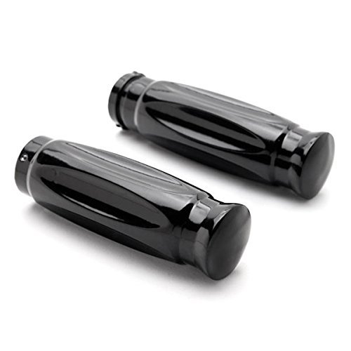Krator Trhb116b Black Motorcycle Handlebar Shotgun Shell Custom Hand Grips Cruiser Chopper 1