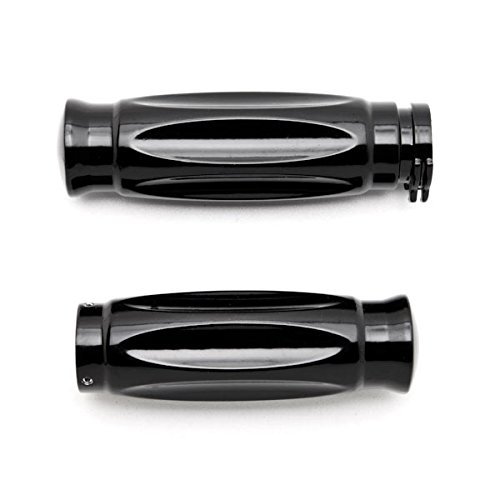 Krator Trhb116b Black Motorcycle Handlebar Shotgun Shell Custom Hand Grips Cruiser Chopper 1