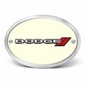 Ipick Image Made For Dodge 3d Logo Glow In The Dark Luminescent Oval Billet Aluminum 2 Inch Tow Hitch Cover