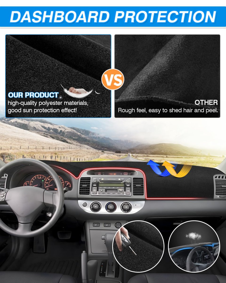 Cartist Dash Cover For Toyota Camry 2002 2003 2004 2005 2006 Accessories Dashboard Mat Non-slip Carpet Sunshield Glare Uv Rays